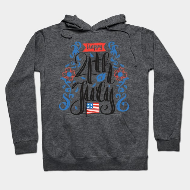 4Th Of July Independence Day Hoodie by Trapezoid